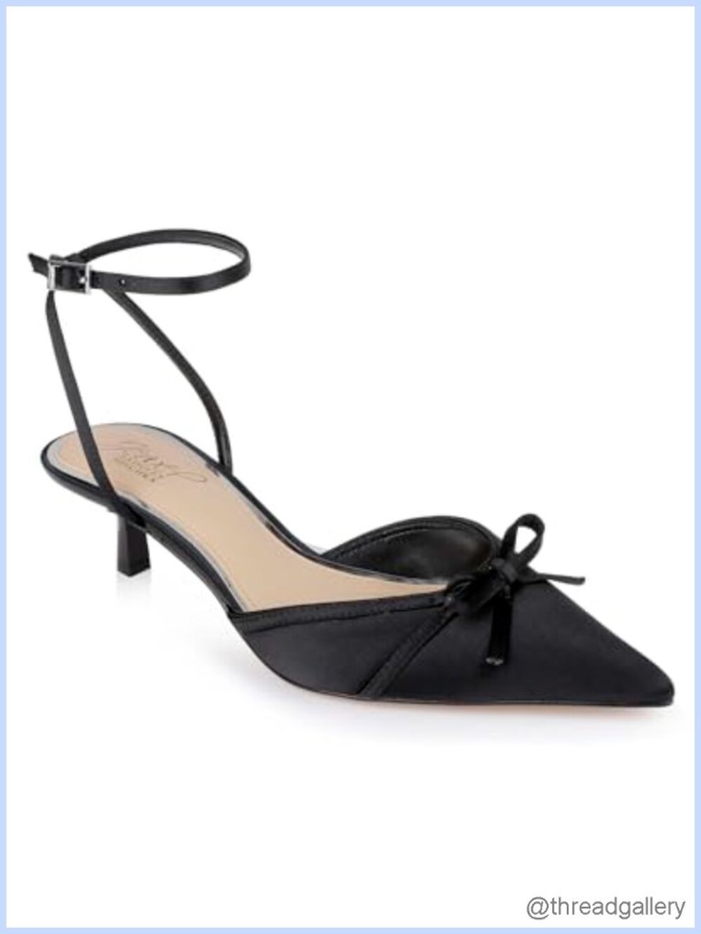 Talasia Pointed Toe Kitten Heels Buckle Bow Business Formal